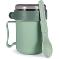 thumbnail image 1 of Dishwasher and Freezer Safe Soup Containers with Lids, Microwave Soup Mugs for Quick Heating, Reusable, Non-Slip Design, Portable Soft Rubber Strap for Easy Carry, Compact for Home, Office Use (Green), 1 of 5