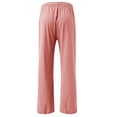 thumbnail image 5 of Women's cotton and linen leggings, high-waisted, casual, loose-fitting, straight-leg with pockets., 5 of 9