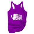 thumbnail image 1 of Camiseta sin espalda Eat Sleep Train Repetidamente Mujeres Racerback Tank Regalo para niñas Motivational Gym Tank Top Entrenamiento de levantamiento de pesas divertido (Purple, L), 1 of 4