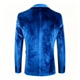 thumbnail image 4 of LMOIPLI Men Thick Plush Velvet Notch Lapel Two Button Blazer Fall Winter Date Banquet Casual Sport Coat Blue XXL, 4 of 5