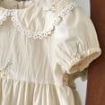 thumbnail image 6 of Gibobby Toddler Girl Dress Little Girls Short Sleeve Dresses 12 18 24 Months 2T 3T 4T 5T Summer Casual Skater Swing Twirly Sundress(18-24 Months,Beige), 6 of 6