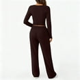 thumbnail image 6 of Pyhlmscde Women's Wide Leg Long Sleeve Crop Tops Matching Sets Outfits, Sweatsuits Women 2 Piece Outfit, Winter Clothes for Women, Fall Outfits for Women, 6 of 6