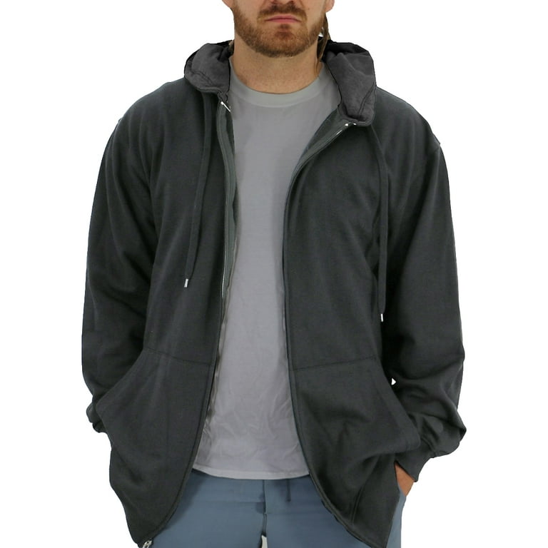 ROCXL Big Tall Men s Zip Hoodie Jacket 3XL to 5XLT Midweight Fleece