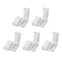 Unique Bargains 10mm 4P LED Strip Connector Solderless for 5050 3528 RGB Multicolor Strip Lights 5Pcs