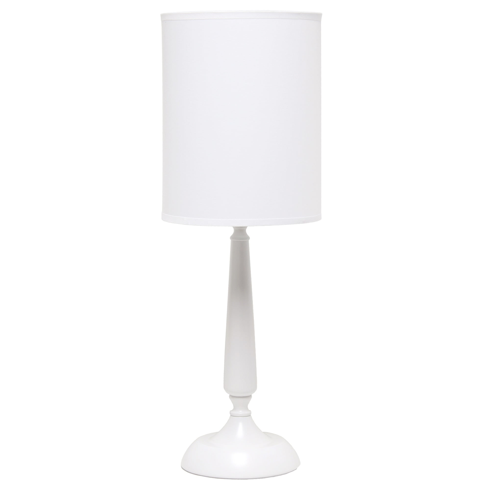 Simple Designs Traditional Candlestick Table Lamp, White