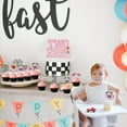 thumbnail image 4 of Two Fast Two Curious Birthday Decorations, 25Pcs Two Fast Two Curious Cake Topper Race Car Cupcake Toppers Pink for Girl 2nd Birthday Let’s Go Racing Party Supplies, 4 of 6