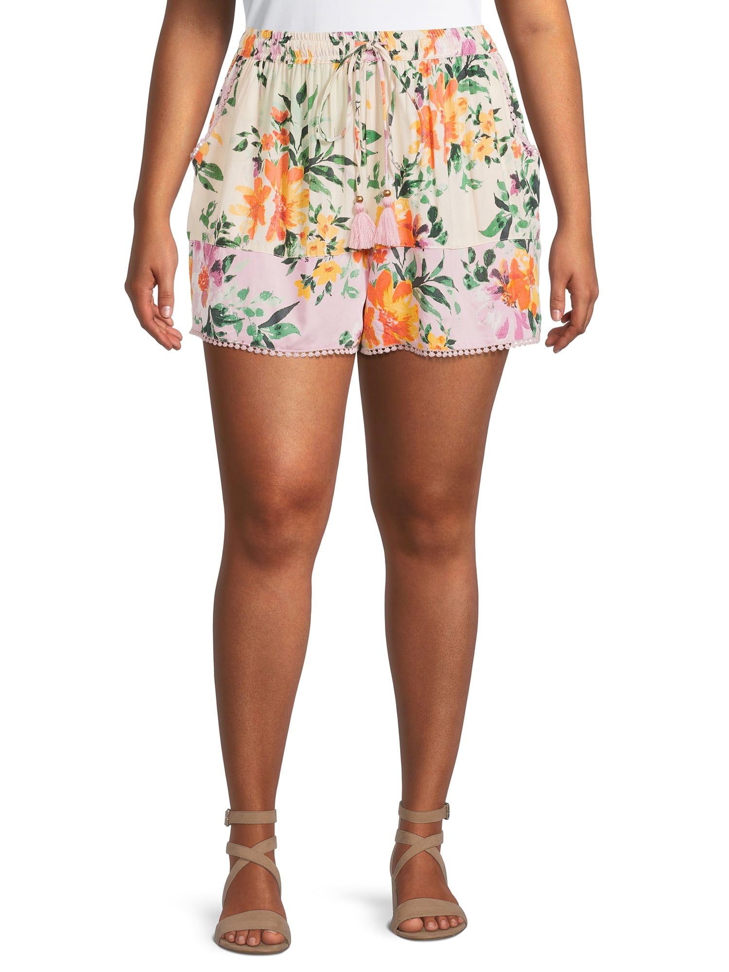 womens plus size soft shorts