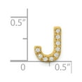 thumbnail image 4 of Real 14kt Yellow Gold Diamond Letter J Initial Charm Pendant; for Adults and Teens; for Women and Men, 4 of 4
