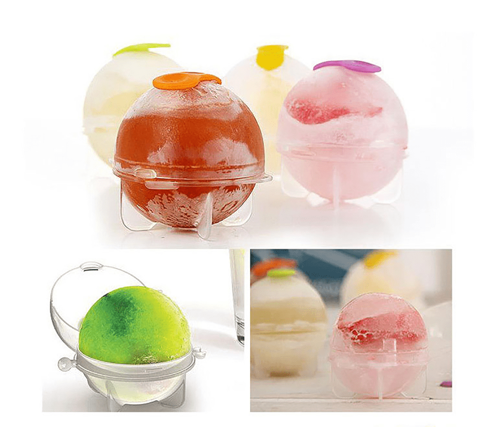 4pcs S/L Round Ice Cube Ball Maker Sphere Molds For Whisky Party Cocktails Gift 