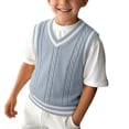 thumbnail image 6 of QTBIUQ Knit V-Neck Sweater Waistcoat for Boys Girls Knit Pullover Vest Soft Layering Top Casual School Uniform Outwear, 6 of 8
