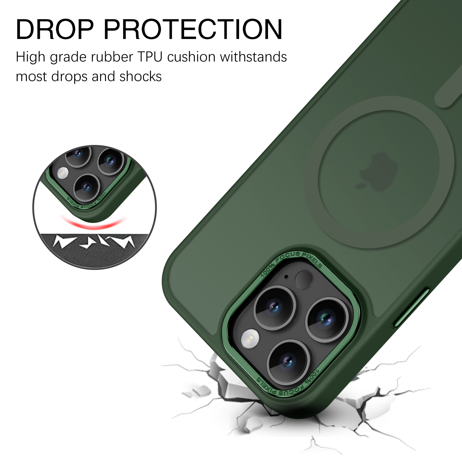 Bentoben iPhone 16 Pro Max Case Matte Green MagSafe photo 4
