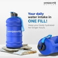 thumbnail image 5 of "HYDRATE Half Gallon Frosted Blue XL Jug Water Bottle - BPA Free, Flip Cap, Gym & Sports Bottle (74 oz), 5 of 7
