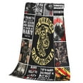 thumbnail image 3 of Sons of Gift Anarchy Merch Gifts Stuff Throw Blanket 80x60 Inches, Lightweight Silky Fleece with Fluffy Fuzzy Sherpa for Bed, Sofa,Travel and Camping Birthday Gift Christmas, 3 of 6