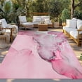 thumbnail image 3 of Outdoor Rug 5x8 ft Pink Marble Textured Waterproof Outdoor Patio Rug Mat Non Slip Outside Area Rugs Carpet for RV,Camping,Porch,Deck,Pool,Balconybackyard,Abstract Ocean Fluid Art, 3 of 9