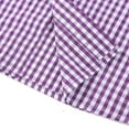 thumbnail image 4 of Bienzoe Boy's Cotton Plaid Roll Up Button Down Sports Shirts Purple/White 3/4, 4 of 9