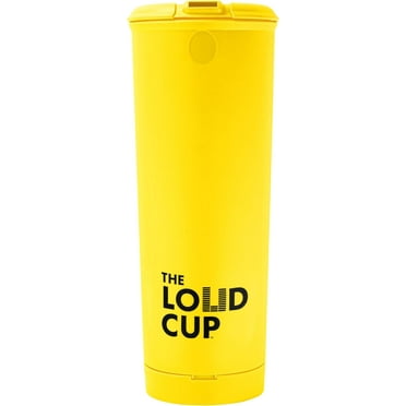 The LoudCup 20 oz Tumbler with Integrated Stadium Horn (Canary Yellow) - Worlds Loudest Cup for Noisy Fans & Game Day