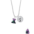 thumbnail image 2 of Delight Jewelry Resin Purple Panda Bear Silvertone Script Initial Disc - T - Charm Necklace, 20"+3", 2 of 4