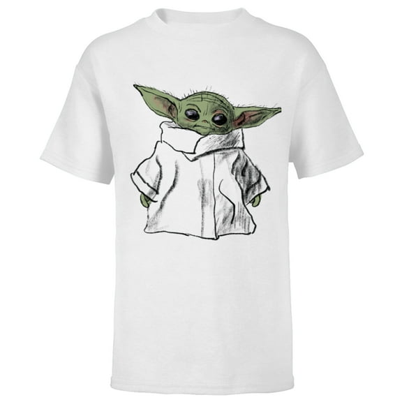 Star Wars The Mandalorian The Child Illustration - Short Sleeve T-Shirt for Kids - Customized-White