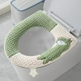 thumbnail image 2 of Sentmoon Padded Toilet Seat Toilet Seat Cover Household Toilet Seat Cushion General Use Knitted Toilet Seat Cover Season Washable Toilet Seat Cushion O Shape, 2 of 7