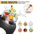 thumbnail image 4 of Botella de agua WINSA de vidrio de 2,5 litros con mango de acero inoxidable, color negro, 4 of 7