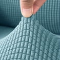 thumbnail image 2 of Nvzi 4 Pcs Plaid Stretch Armrest Covers Solid Color Non-Slip Arm Covers for Chairs Couch Sofa Armchair Slipcovers for Recliner Sofa with Twist Pins, Blue B, 2 of 4