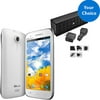 BLU Studio 5.0 D530 GSM Cell Phone, White (Unlocked) and Accessory Kit with Portable Speaker