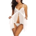 thumbnail image 4 of Ropa De Dormir De Malla De Encaje, Cómodo Conjunto De Lencería Con Cuello En V Y Correa De Espagueti Para Recién Casados ANGGREK No, 4 of 6