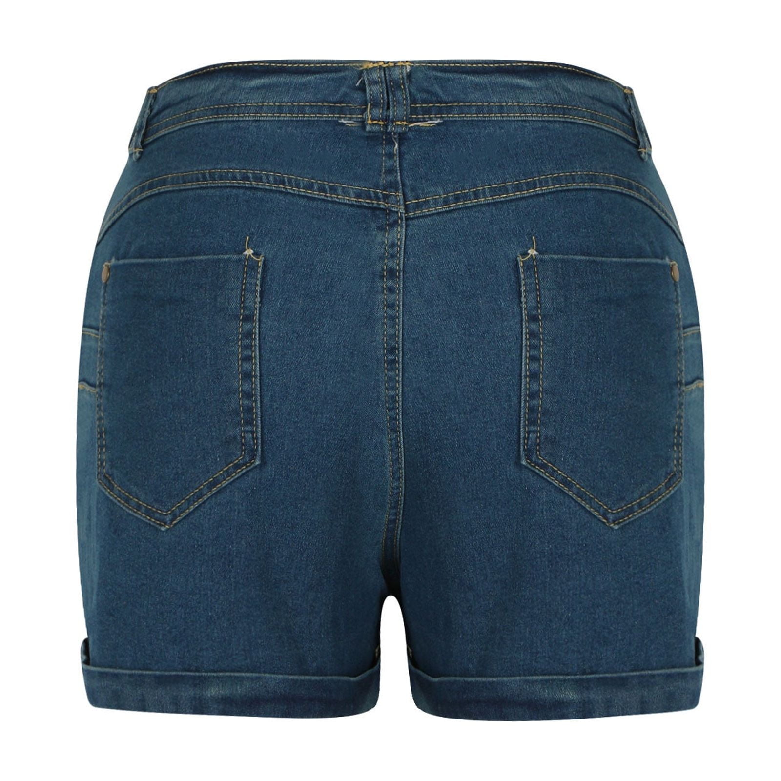Pxkloy Jean Shorts Womens High Waisted Casual Slim Fit Stretch
