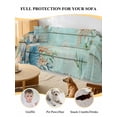 thumbnail image 4 of Teal Beach Coastal Couch Cover, Summer Nautical Coral Shell Botanical Vintage Sofa Cover Blanket for 2 Seat Cushion, Sectional Sofa Slipcover Furniture Protector for Living Room Bedroom 71''x102'', 4 of 9