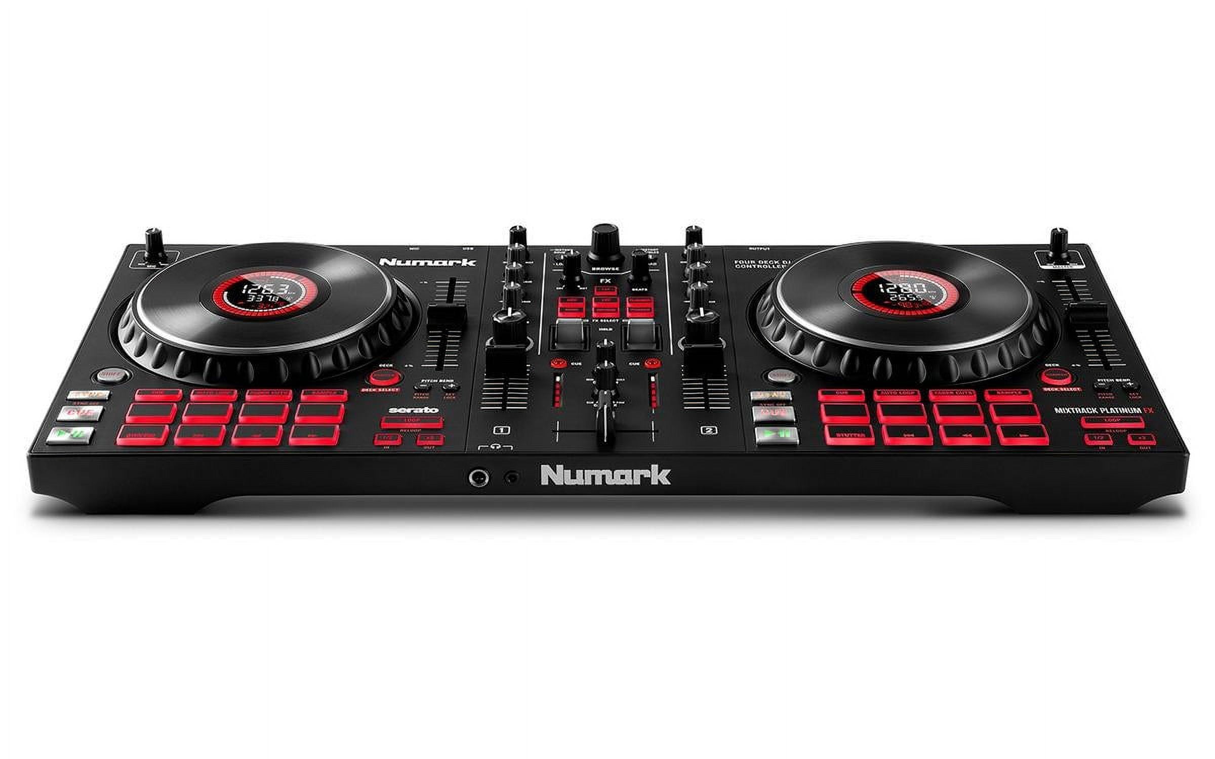 Numark Mixtrack Platinum FX - Contrôleur DJ 4 decks, table de mixage, carte  son intégrée, platines DJ tactiles avec écran et large palette d'effets