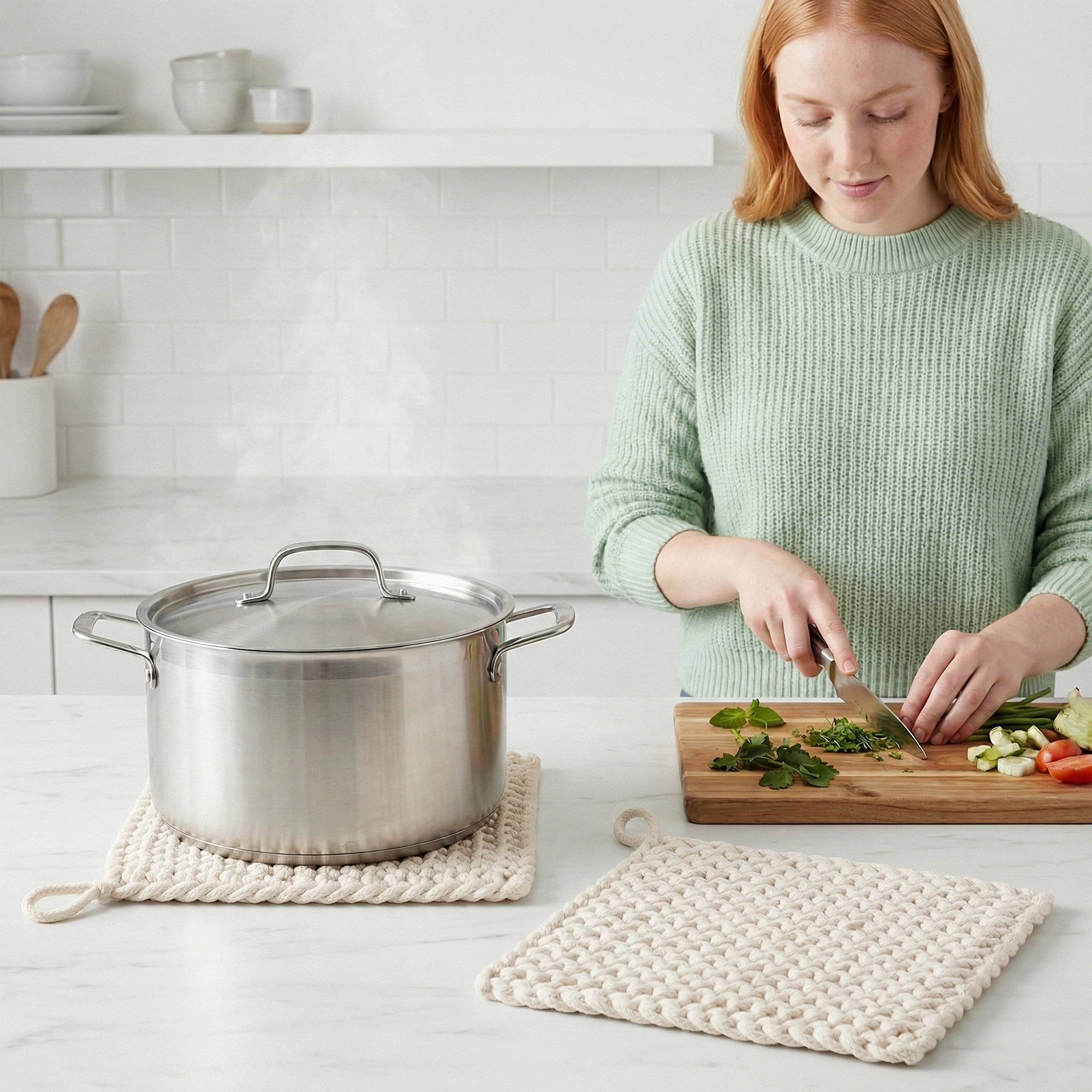 Unique Bargains Heat Resistant Pot Holders and Non-Slip Hot Pads Beige 1Pcs