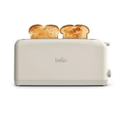 bella 2-Slice Slim Toaster with Extra Long Slot, 6 Setting Shade Control with Reheat & Cancel Buttons, Oatmilk