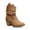 Cognac, variant on Charles Albert Modern Western Cowboy Boots for Women Fashion Cowgirl Boots Pull Up Low Heel Mid-Calf Boots
