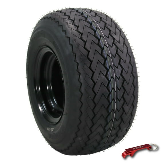 Kenda Hole-N-1 K389 18x8.5-8 Golf Cart Tire & Black Wheel with Keychain - Single