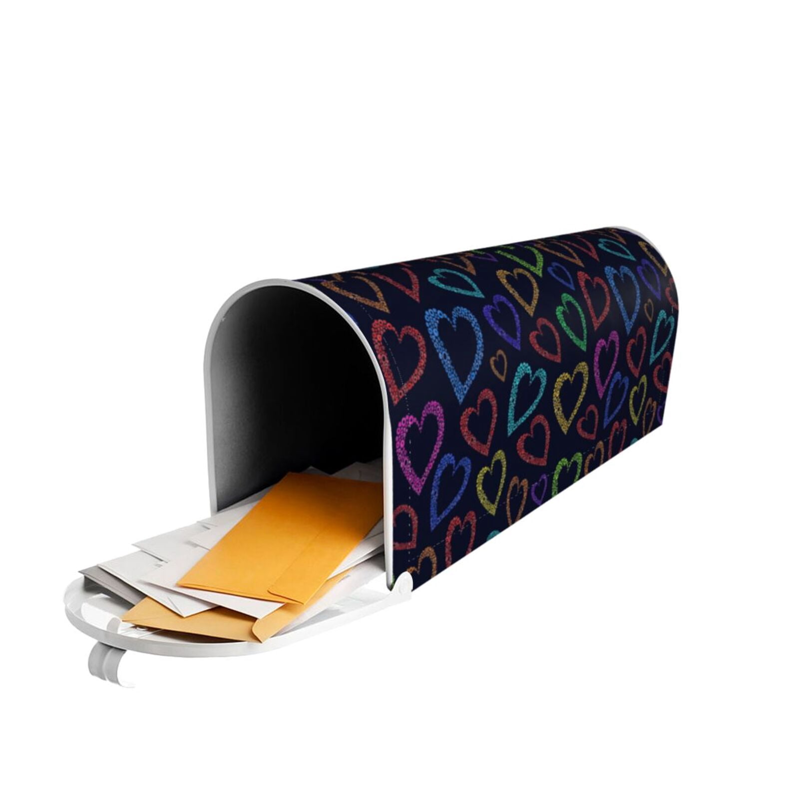 Xecao Colored Hearts for Mailbox Cover with Magnetic Strips, Waterproof and Sunscreen, Adds a Decorative Touch to Your Garden Yard.