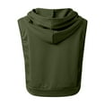 thumbnail image 7 of DHFJKG Women Hooded Vest Solid Color Lightweight Breathable Running Sleeveless Drawstring Pullover For Fitness Sports Outdoor Activities Round Neck For Athletic Relaxed Fit Tops, 7 of 7