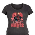 thumbnail image 3 of Marvel Deadpool - Valentine's Day Love Hurts - Maternity Scoop Neck Graphic T-Shirt, 3 of 5