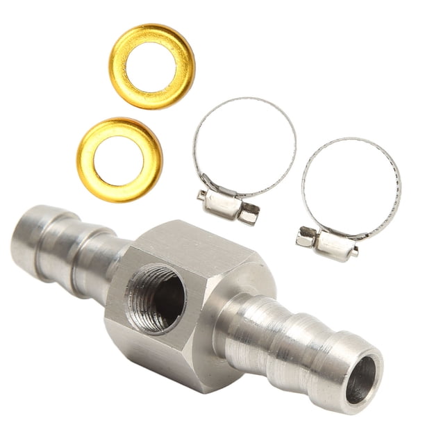 KIMISS Accesorios del Combustible Adaptador de Montaje en T de Línea de Combustible Adaptador de Sensor de Manómetro de Acero Inoxidable 304 con Abrazadera para Cajas ANGGREK Otros