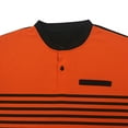 thumbnail image 6 of WREESH Men's Striped Henley Shirts Casual Short Sleeve Shirt with Button Front and Turndown Collar Striped Top for Versatile Style Orange, 6 of 8