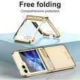 thumbnail image 3 of Dteck for Samsung Galaxy Z Flip 4 Case with Hinge Protection, Luxury Plating Frame Electroplate Transparent Clear Shockproof Protective Case for Samsung Galaxy Z Flip4,Gold, 3 of 7