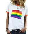 thumbnail image 2 of Blusas para Mujeres Casual, Estampado de Manga Corta Cuello Redondo Top Hecho de 95% Poliéster 5% Spandex para el Uso Diario de Verano, Tops Cortos para Mujeres, 2 of 4