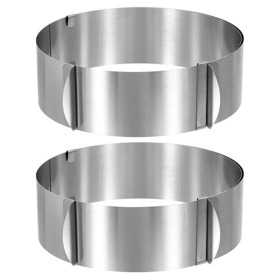 2Pcs 6" to 12" Cake Ring 6cm High Adjustable Round Cake Ring Stainless Steel Mousse Baking Moulds Bakeware Supplies