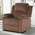 thumbnail image 6 of Classic Recliner Manual Chair with Soft Padded Headrest and Armrest, Overstuffed Recliner Single Sofa Chair for Living Room, Bedroom, Brown, 6 of 7
