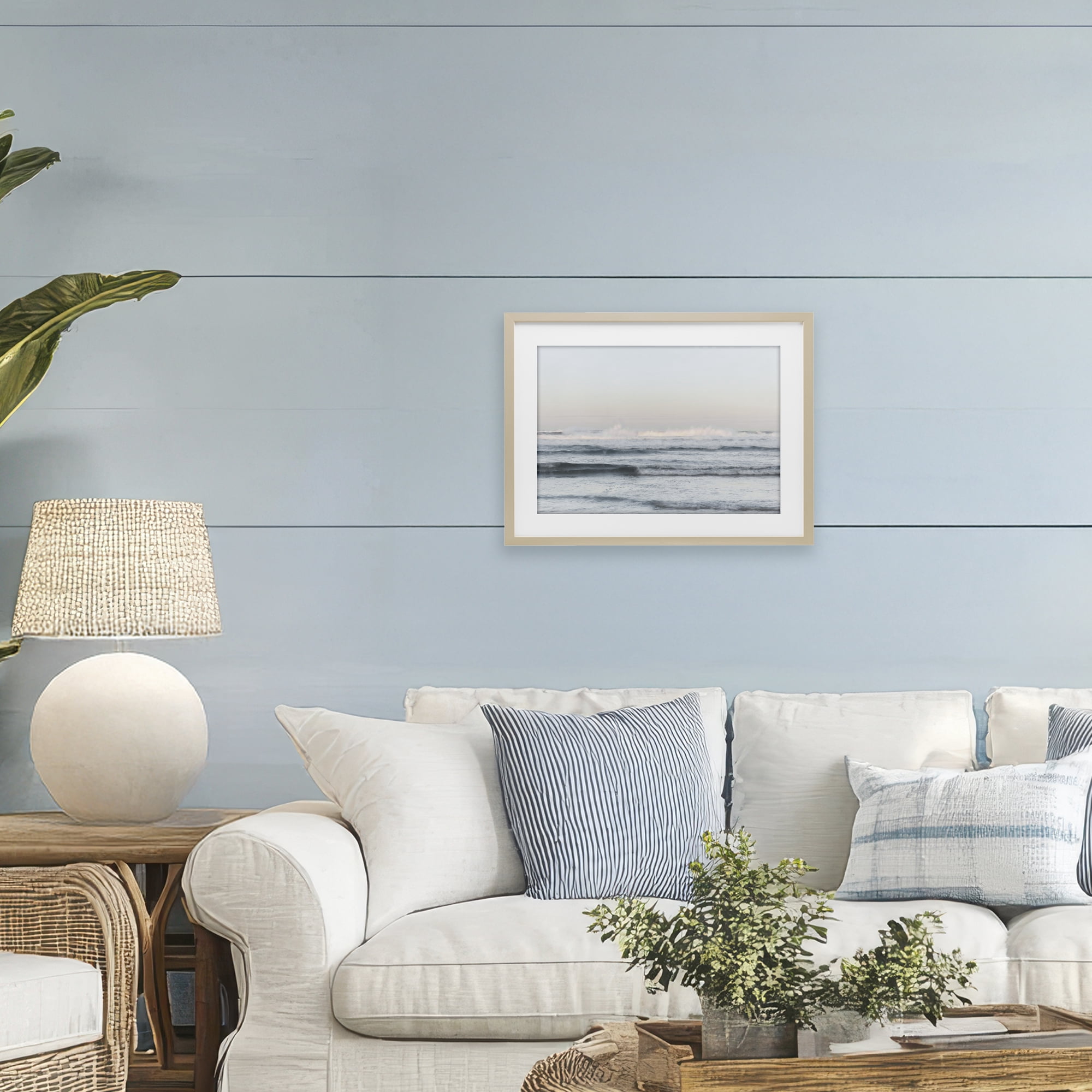 Stupell Industries Serene Ocean Waves Calmness Birch Framed Print Under Glass, design by Melissa McClain