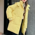 thumbnail image 5 of ABATAB Long Puffer Padded Coats for Women Detachable Hooded Winter Parka Outerwear Long Sleeve Warm Quilted Jackets with Pockets(X-Large,Yellow), 5 of 5