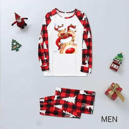 

ZKCCNUK Christmas Man Daddy Plaid Print Blouse Tops+Pants Family Clothes Pajamas Christmas Pajamas for Family Fall Pajamas on Clearance