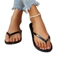 thumbnail image 3 of Womens Flat Leather Flip Flops Comfortable Non-slip Lightweight Summer Slide Sandals Beaches Swimming Pools Shoes, 40, 3 of 9