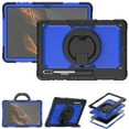 thumbnail image 6 of Allytech Galaxy Tab S8 Ultra X900 X906 Case with PET Screen Protector, Rugged Hybrid Protective Shockproof Ring Rotating Kickstand Case Cover for Samsung Galaxy Tab S8 Ultra SM-X900 - Black+Blue, 6 of 6