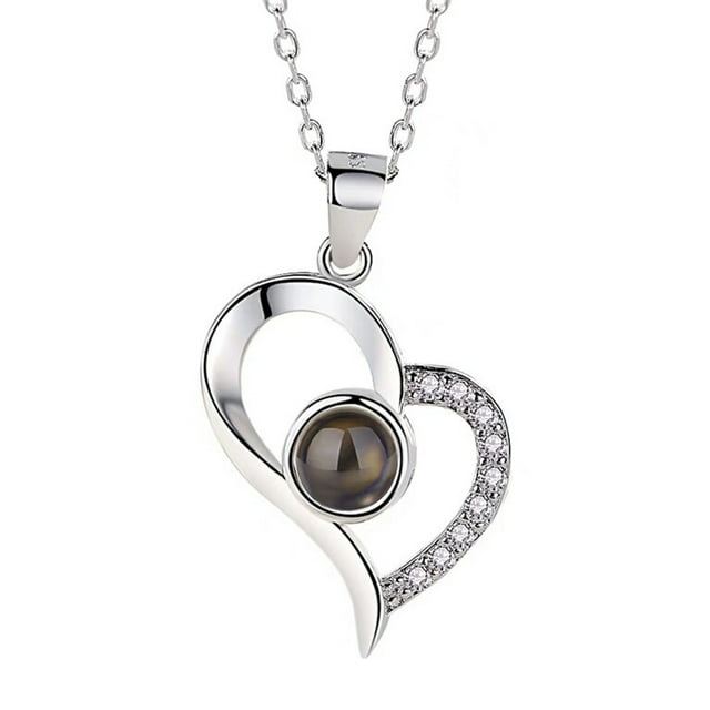 Heart Shape Necklace,Heart Pendant Necklace Hollow Lady Necklace Heart Pendant Necklace Streamlined Design