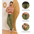 thumbnail image 3 of ANLIQI Mens Pajama Pants Rayon Made from Bamboo Soft Comfy Lounge Bottoms with Pockets 2 Pack (Dark Gray&Olive Green, M), 3 of 7